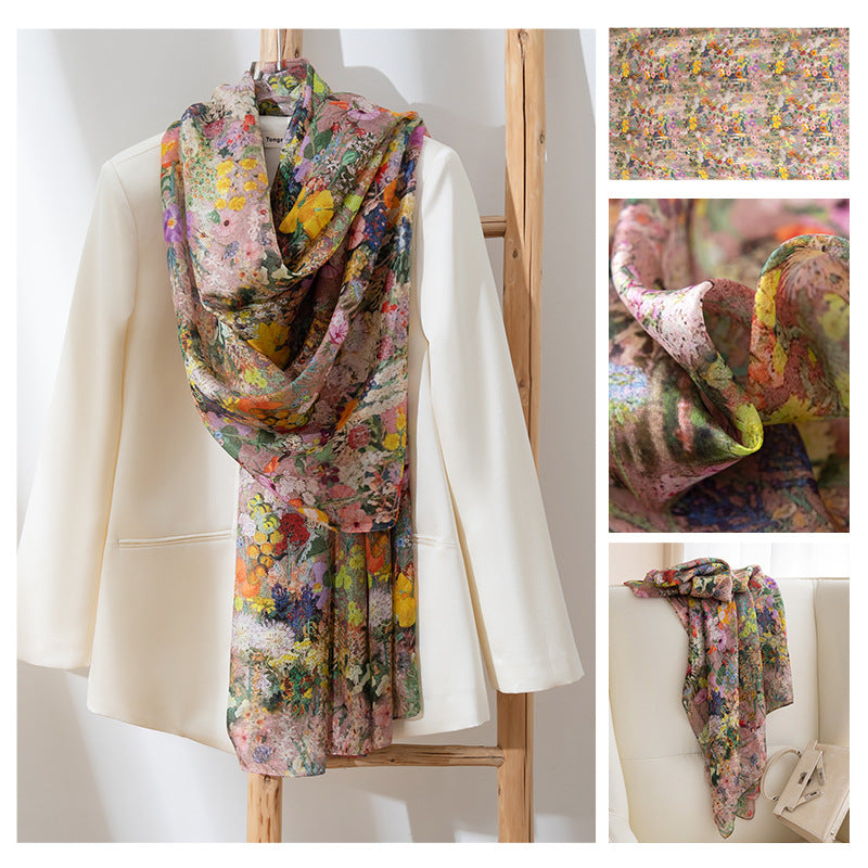 Mulberry Silk Long Scarf | Women's Lightweight Versatile Shawl, Gift for Mum