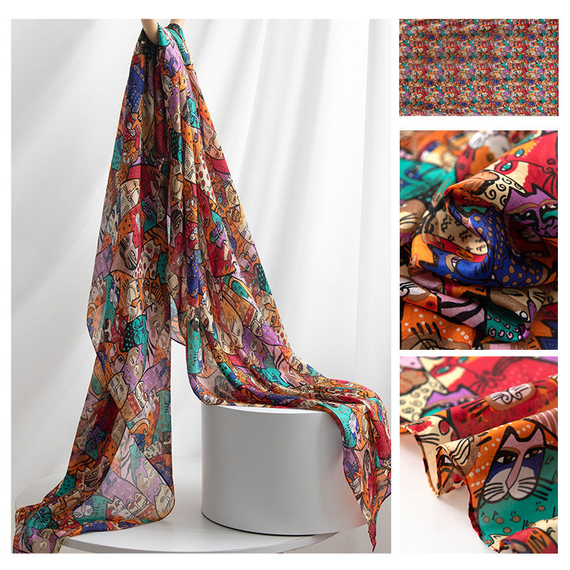 Mulberry Silk Long Scarf | Women's Lightweight Versatile Shawl, Gift for Mum
