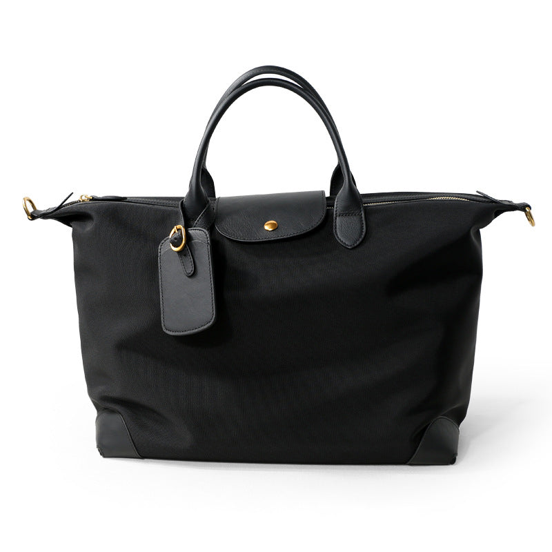 Recycled Nylon & Cowhide Leather Work Tote Bag – Handmade, 3 Sizes | Personalised Initials, Laptop Bag, Waterproof, Anti-Slip Strap