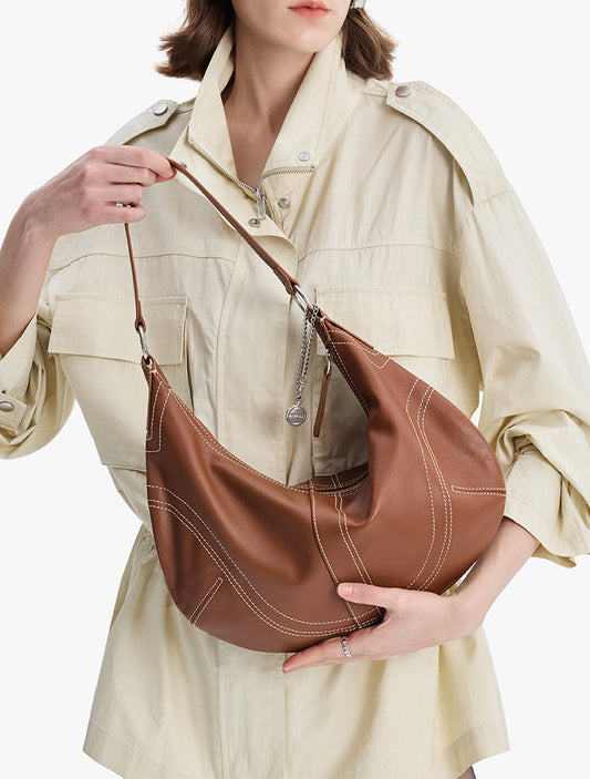 Slouchy Leather Boho Purses | Women's Soft Cowhide Boho Crossbody Bag
