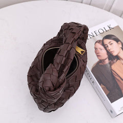 Small Lambskin Knotted Intrecciato Leather Handbag, Handcrafted Premium Quality Genuine Leather Handbag, Daily Fashion Lady Bag, Designer Bag
