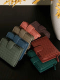Small Lambskin Leather Interwoven Wallet, Women Woven Leather Cards Holder, Handcrafted Trifold Wallet, Designer Wallet, Women Purse