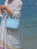 Small Woven Leather Basket Bag for Women | Handmade Cowhide Tote with Crossbody Strap