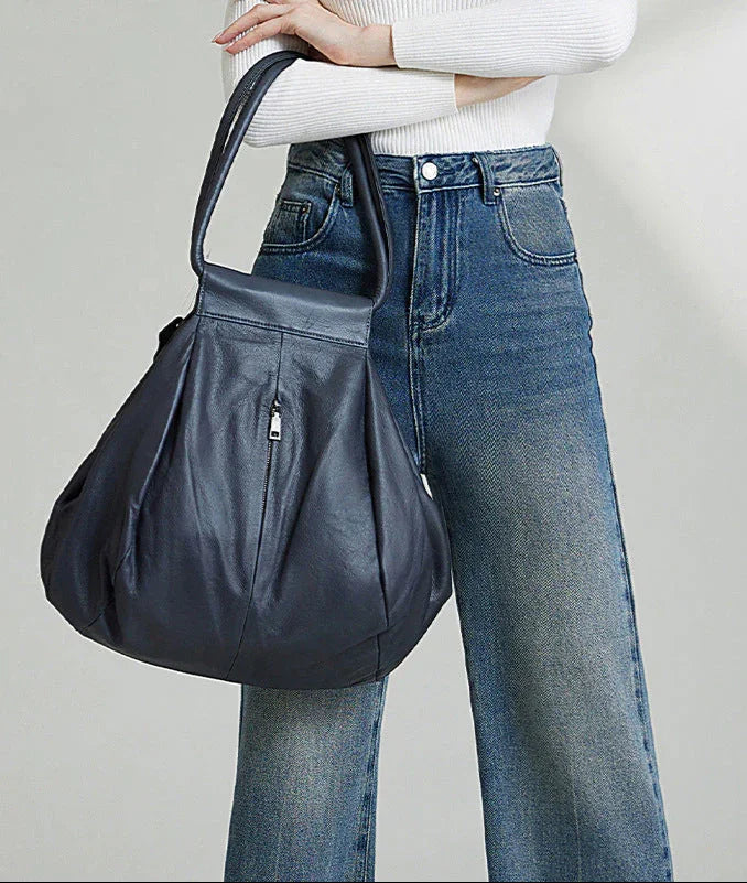 Soft Cowhide Leather Oversized Tote Bag, Premium Leather Slouchy Shoulder Bag for Women, Large Handbag for Fall, Every Day Shopper Bag