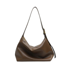 Soft Genuine Leather Hobo Shoulder Bag, Minimalist Slouchy Tote for Women, Vintage Cowhide Crossbody Bag