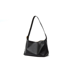 Soft Genuine Leather Hobo Shoulder Bag, Minimalist Slouchy Tote for Women, Vintage Cowhide Crossbody Bag