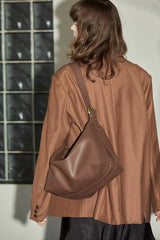 Soft Genuine Leather Hobo Shoulder Bag, Minimalist Slouchy Tote for Women, Vintage Cowhide Crossbody Bag