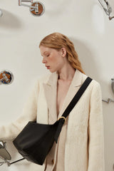 Soft Genuine Leather Hobo Shoulder Bag, Minimalist Slouchy Tote for Women, Vintage Cowhide Crossbody Bag