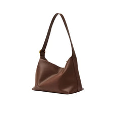 Soft Genuine Leather Hobo Shoulder Bag, Minimalist Slouchy Tote for Women, Vintage Cowhide Crossbody Bag