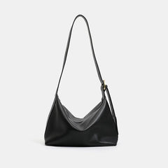 Soft Genuine Leather Hobo Shoulder Bag, Minimalist Slouchy Tote for Women, Vintage Cowhide Crossbody Bag
