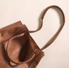 Soft Leather Bucket Bag for Women | Genuine Leather Crossbody laptop Bag | Large Tote Bag