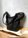 Soft and Delicate Feel Classic Plaid Crossbody Bucket Bag | Handcrafted Full Grain Leather Bag