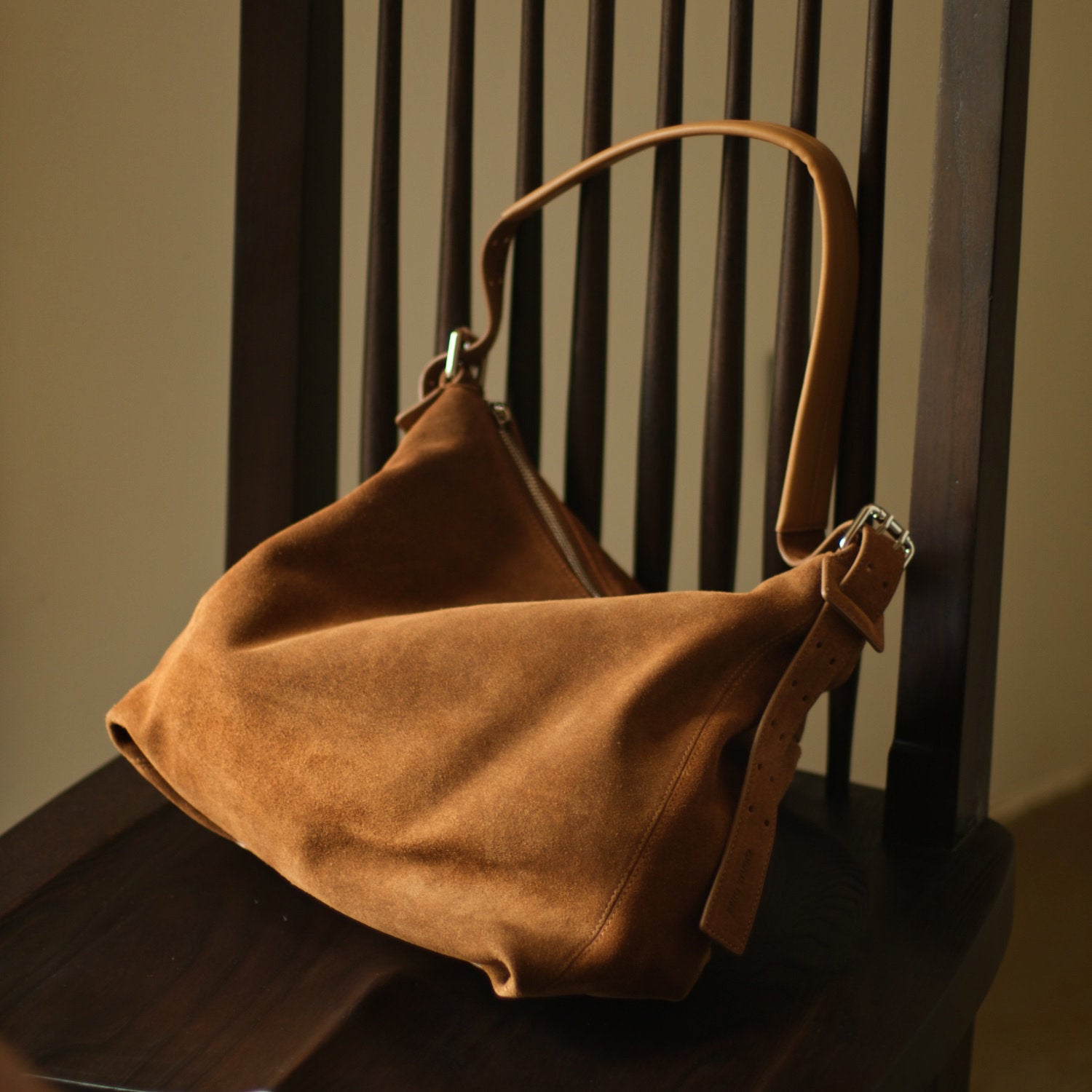 Suede Cowhide Leather Hobo Bag | Women's Slouchy Shoulder & Crossbody Tote