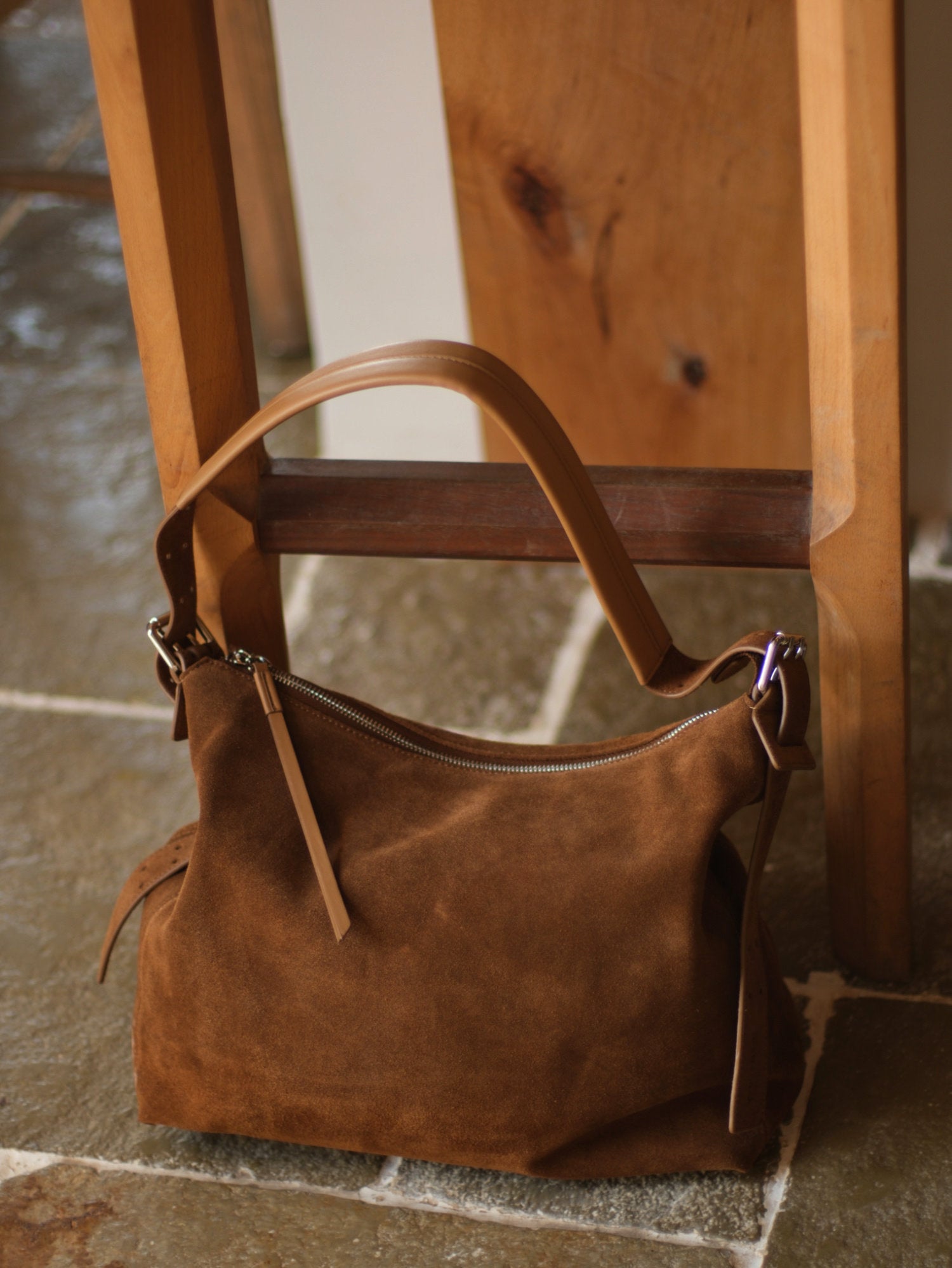 Suede Cowhide Leather Hobo Bag | Women's Slouchy Shoulder & Crossbody Tote