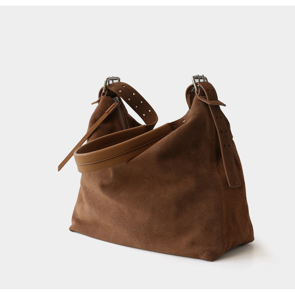 Suede Cowhide Leather Hobo Bag | Women's Slouchy Shoulder & Crossbody Tote