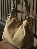 Suede Cowhide Leather Hobo Bag | Women's Slouchy Shoulder & Crossbody Tote