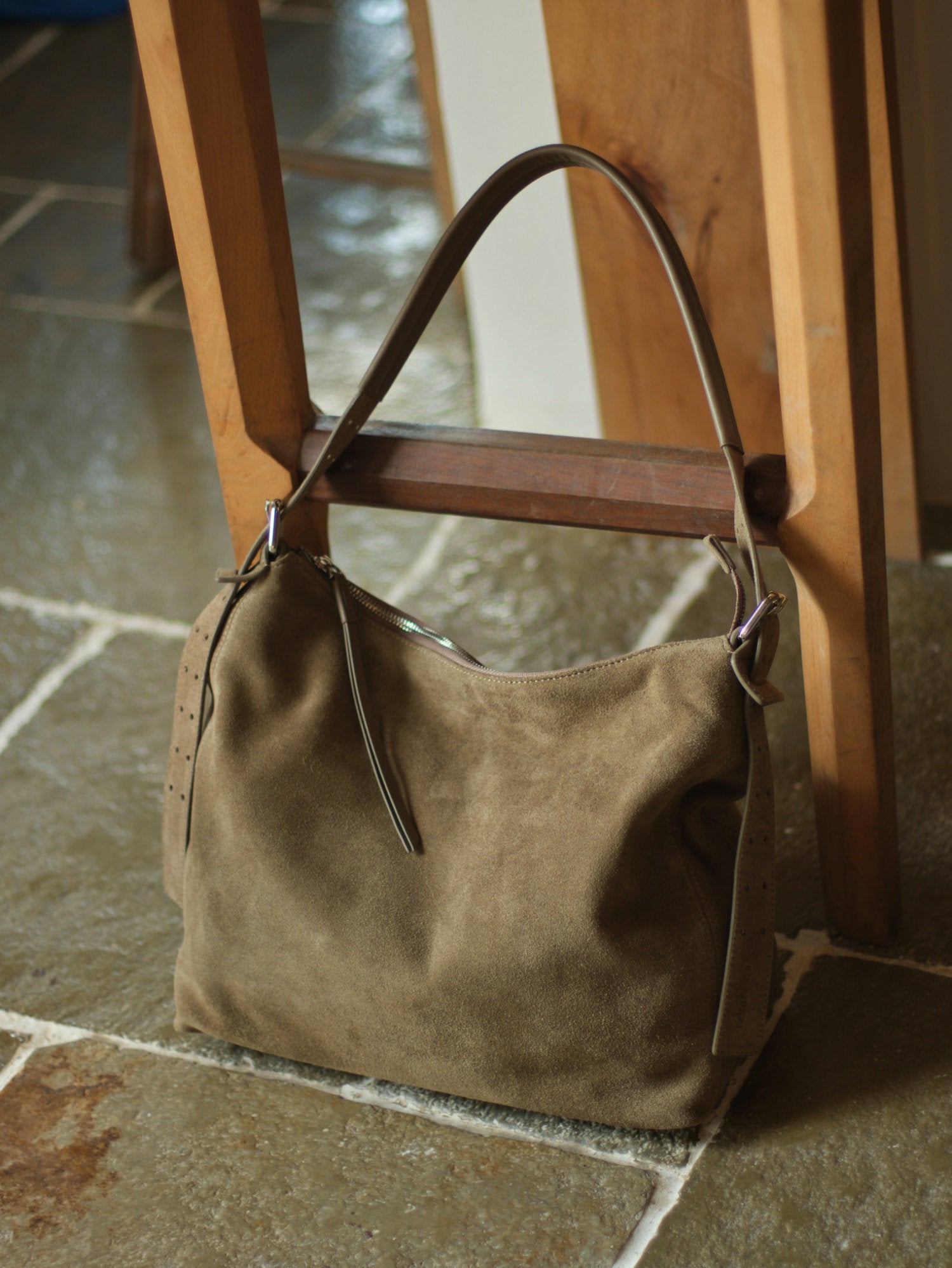 Suede Cowhide Leather Hobo Bag | Women's Slouchy Shoulder & Crossbody Tote