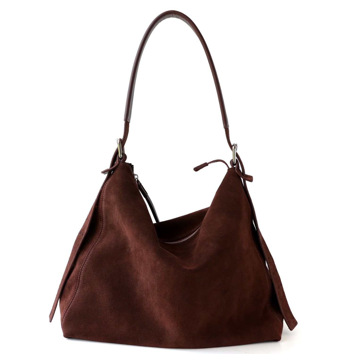 Suede Cowhide Leather Hobo Bag | Women's Slouchy Shoulder & Crossbody Tote