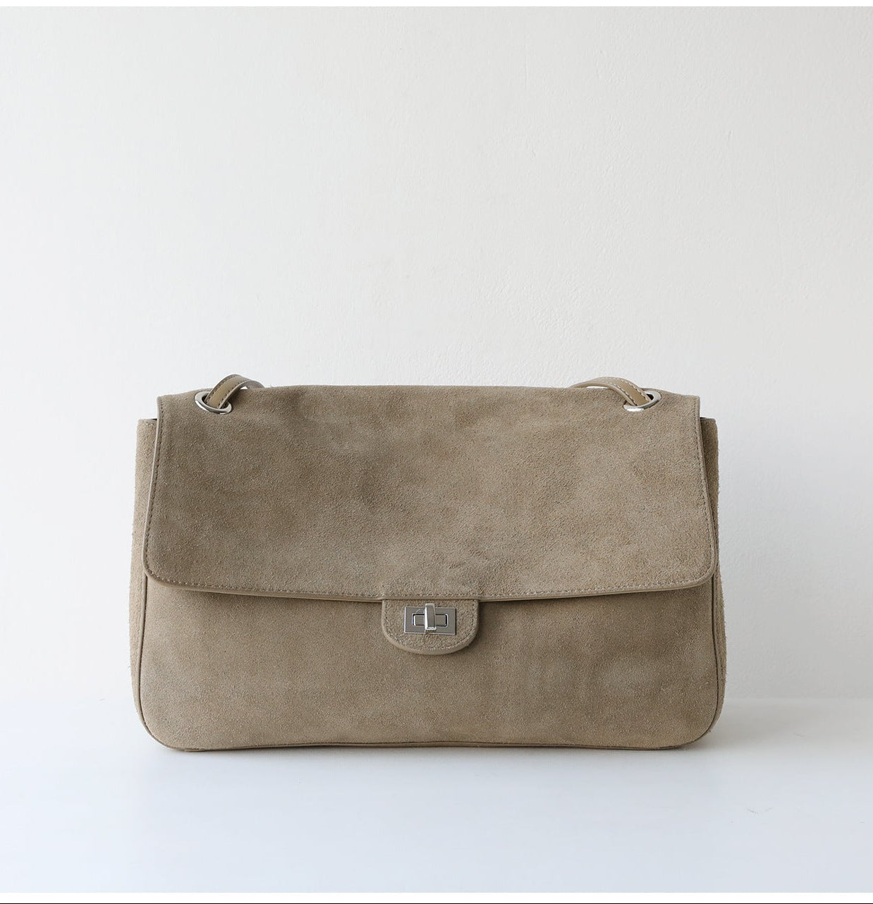 Suede Cowhide Shoulder Bag | Large Vintage Commuter Tote | Genuine Leather Women's Bag