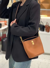 Suede Bag, Smooth & Pebbled Leather Bucket Bag | Crossbody & Top Handle Tote