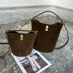 Suede Bag, Smooth & Pebbled Leather Bucket Bag | Crossbody & Top Handle Tote