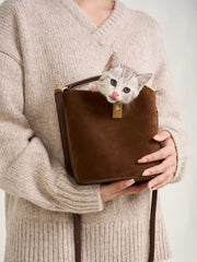 Suede Bag, Smooth & Pebbled Leather Bucket Bag | Crossbody & Top Handle Tote
