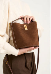 Suede Bag, Smooth & Pebbled Leather Bucket Bag | Crossbody & Top Handle Tote