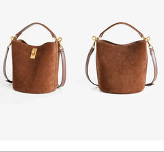 Suede Bag, Smooth & Pebbled Leather Bucket Bag | Crossbody & Top Handle Tote