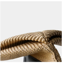 Summer Raffia Woven Tote Bag with Calf Leather Trim, Large Beach Bag, Vacation & Everyday Handbag