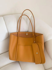 Summer Togo Cowhide Leather Tote Bag, Large Lightweight Leather Shoulder 15-Inch Laptop Bag for Women