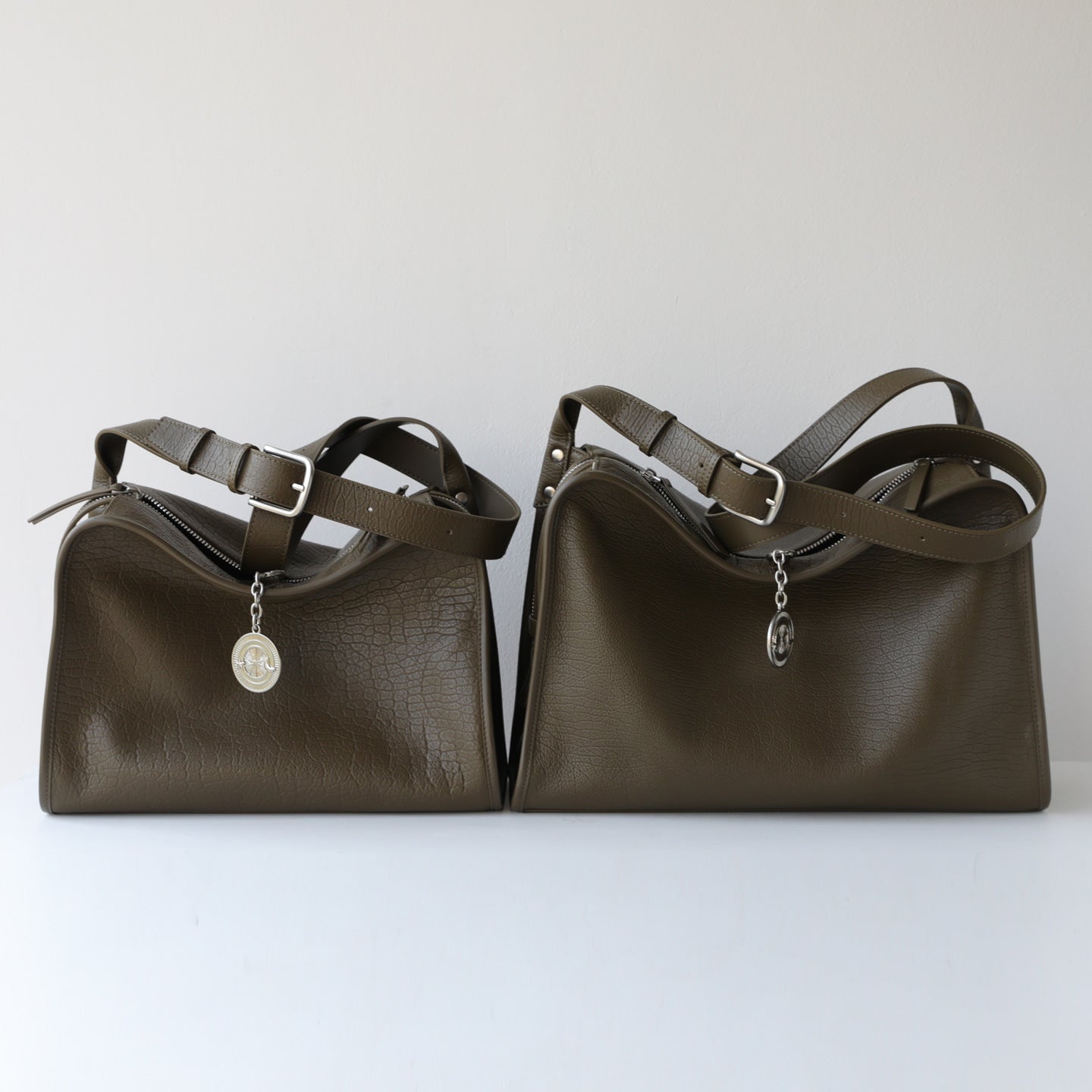 Textured Full Grain Cowhide Leather Boston Bag | Women's Shoulder & Crossbody Bag