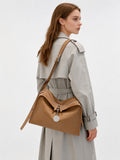 Textured Full Grain Cowhide Leather Boston Bag | Women's Shoulder & Crossbody Bag