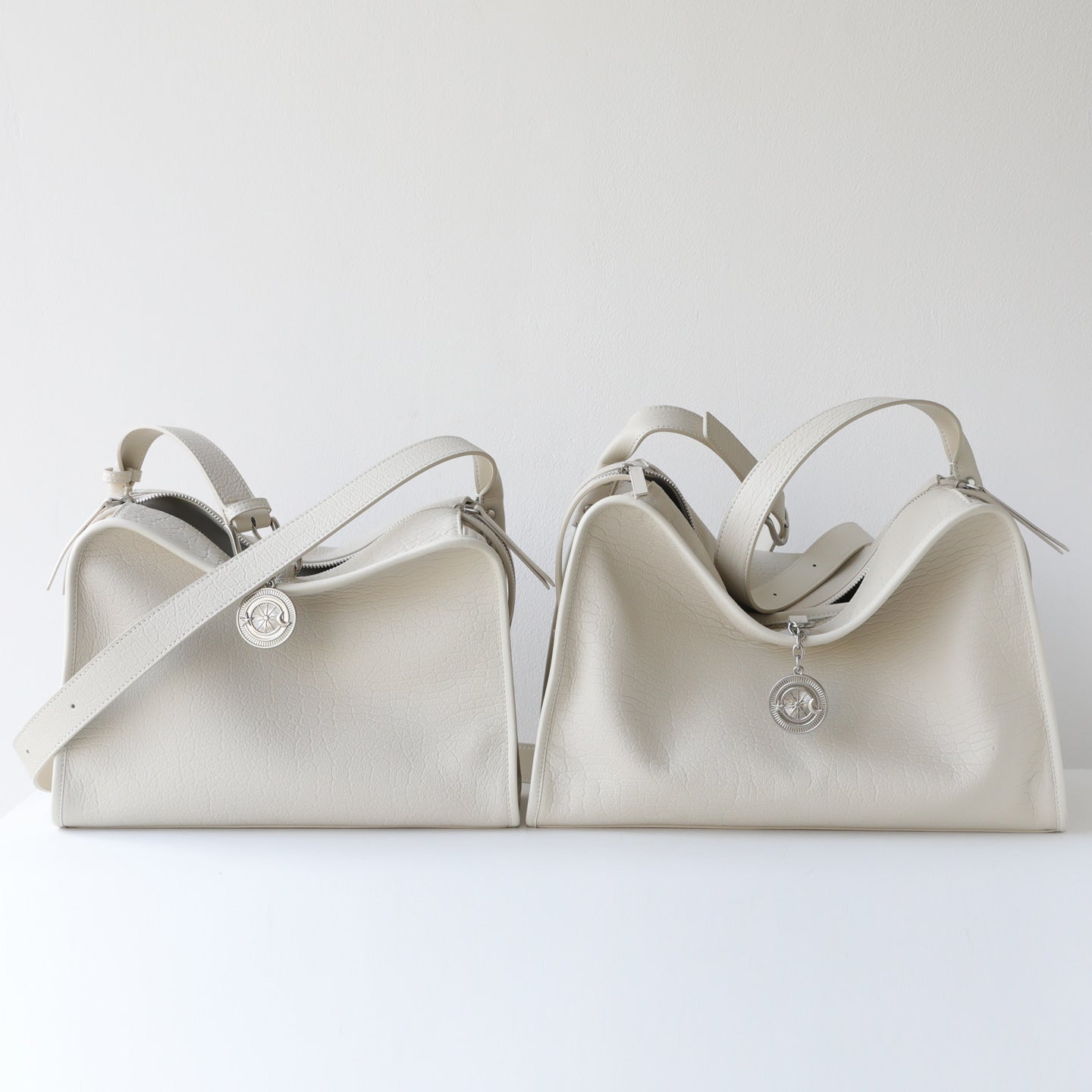 Textured Full Grain Cowhide Leather Boston Bag | Women's Shoulder & Crossbody Bag
