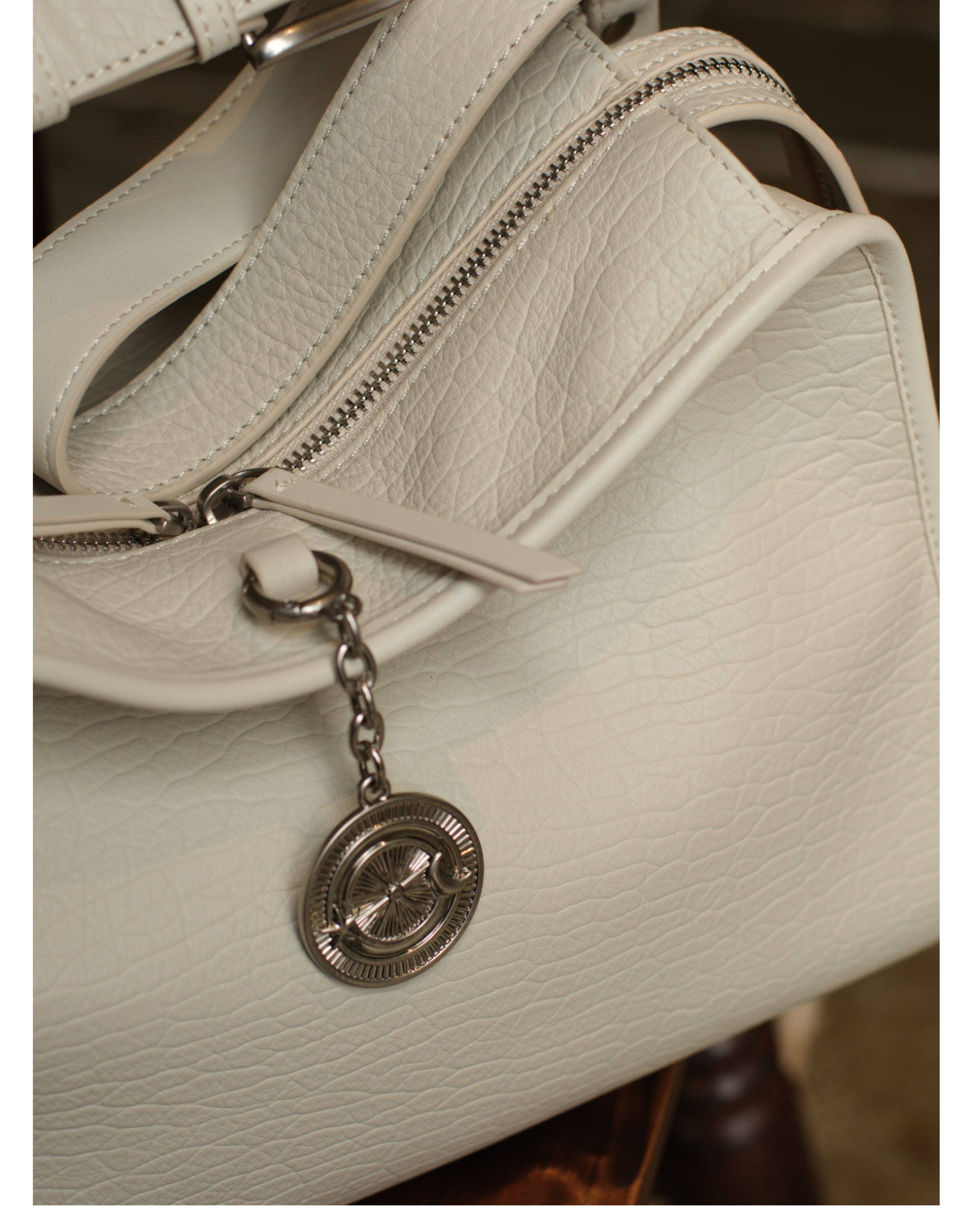 Textured Full Grain Cowhide Leather Boston Bag | Women's Shoulder & Crossbody Bag