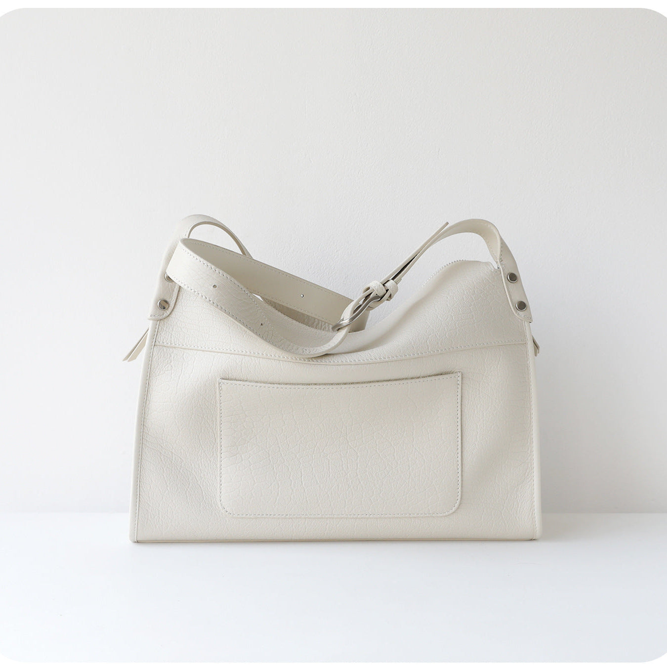 Textured Full Grain Cowhide Leather Boston Bag | Women's Shoulder & Crossbody Bag