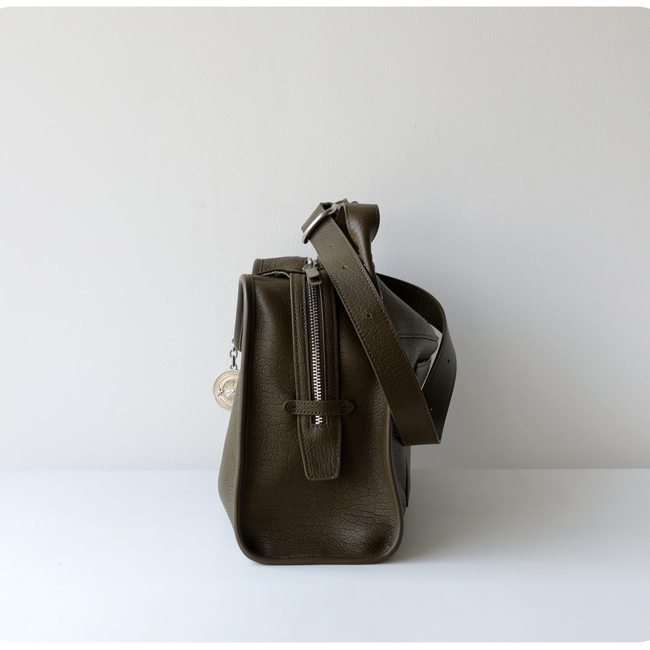 Textured Full Grain Cowhide Leather Boston Bag | Women's Shoulder & Crossbody Bag