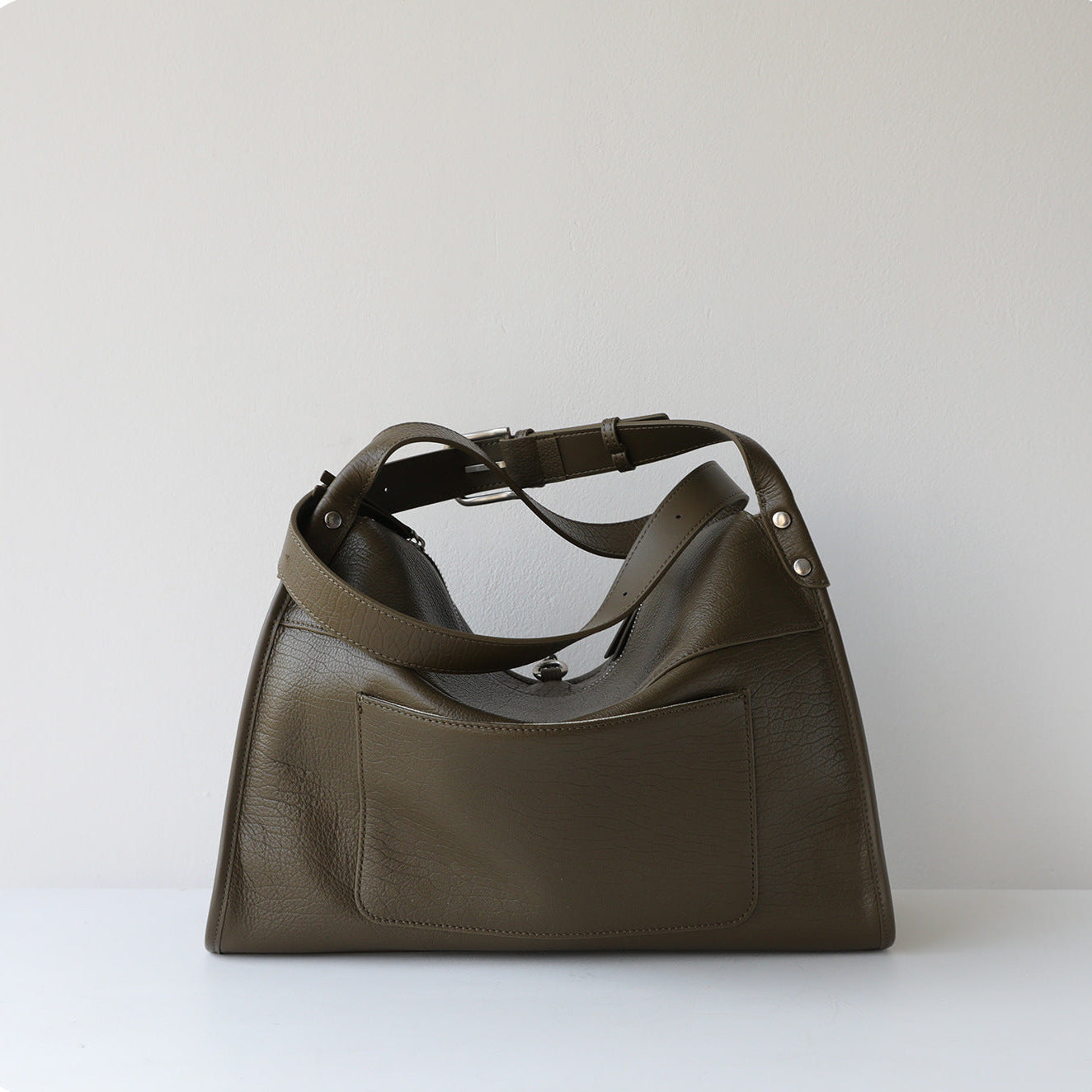 Textured Full Grain Cowhide Leather Boston Bag | Women's Shoulder & Crossbody Bag