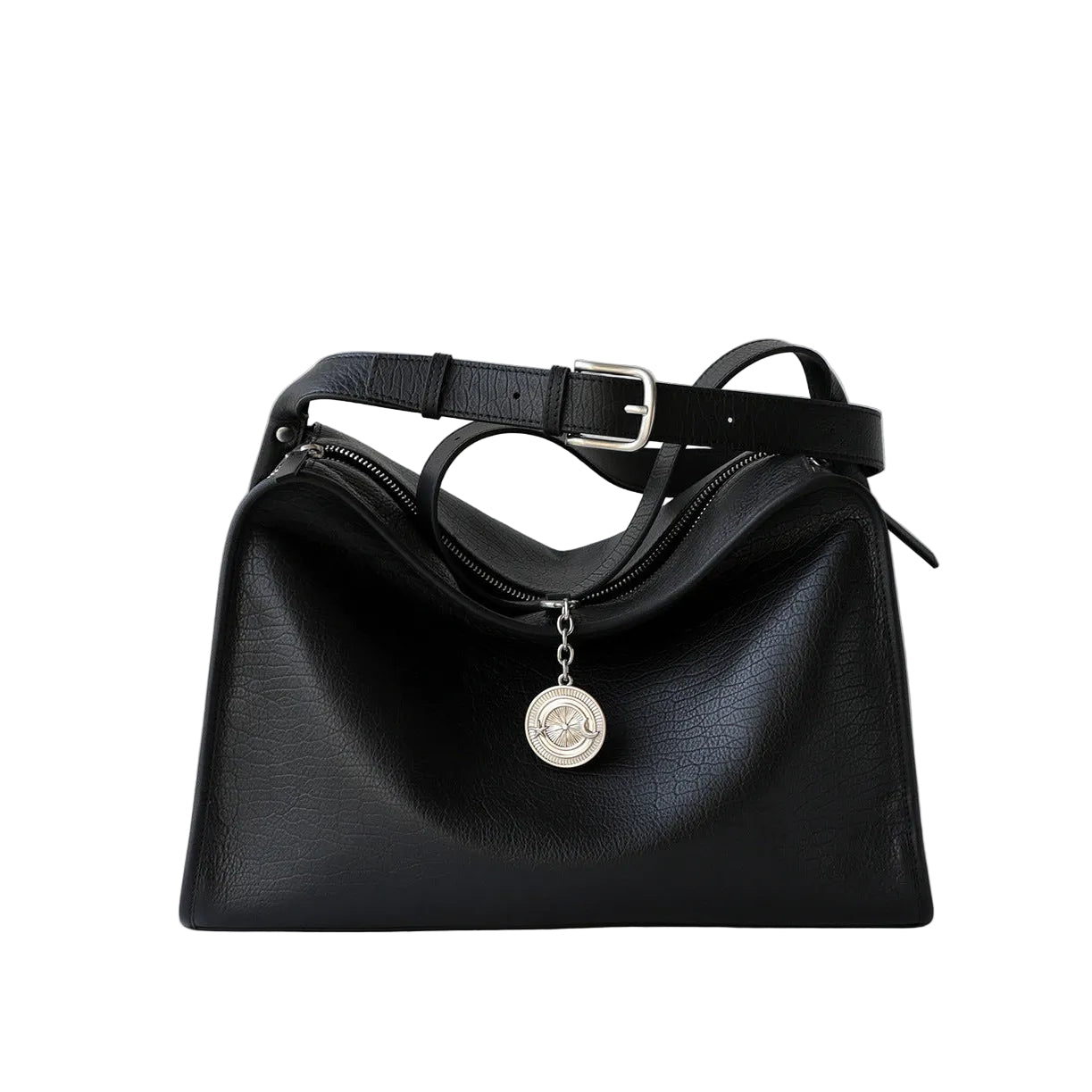 Textured Full Grain Cowhide Leather Boston Bag | Women's Shoulder & Crossbody Bag