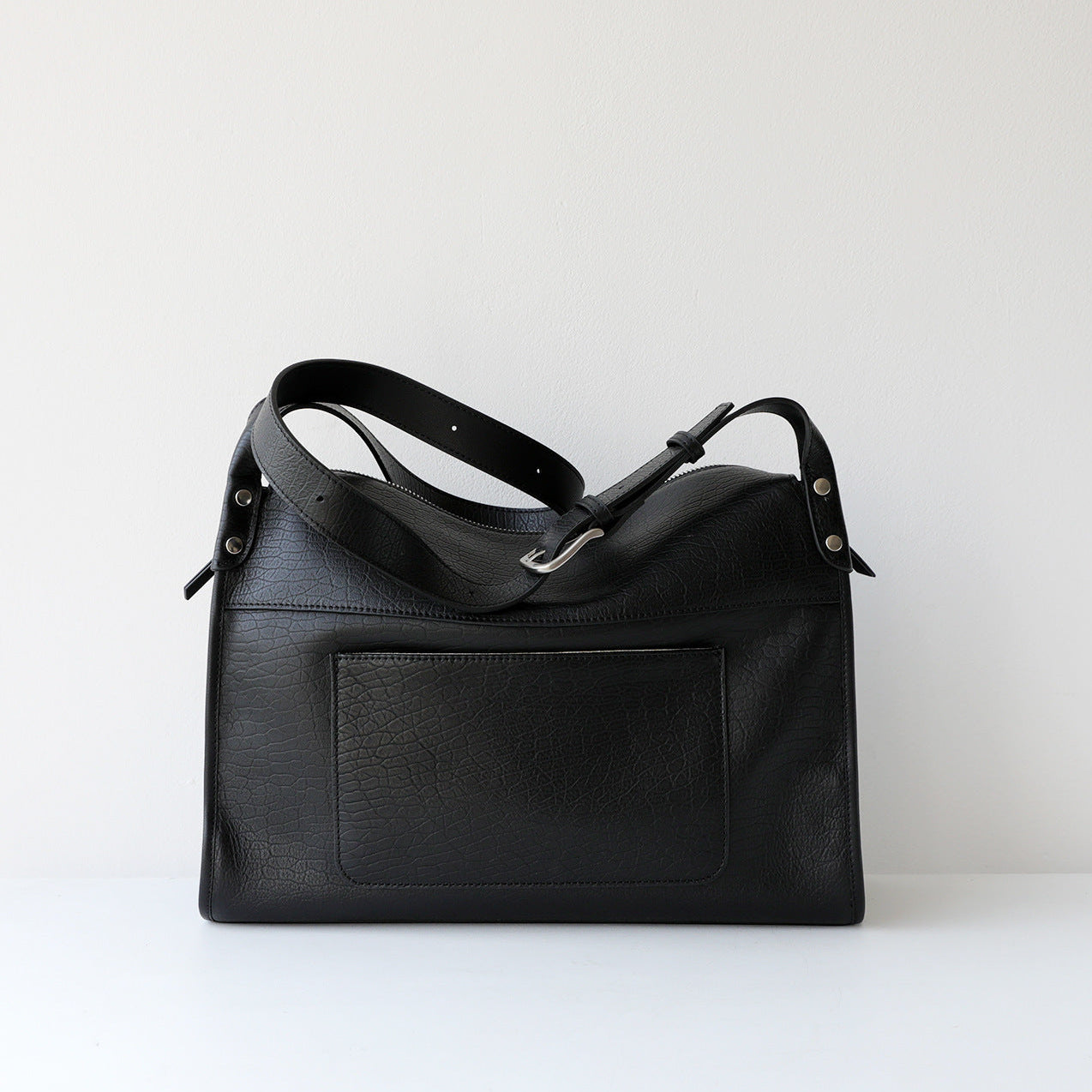 Textured Full Grain Cowhide Leather Boston Bag | Women's Shoulder & Crossbody Bag