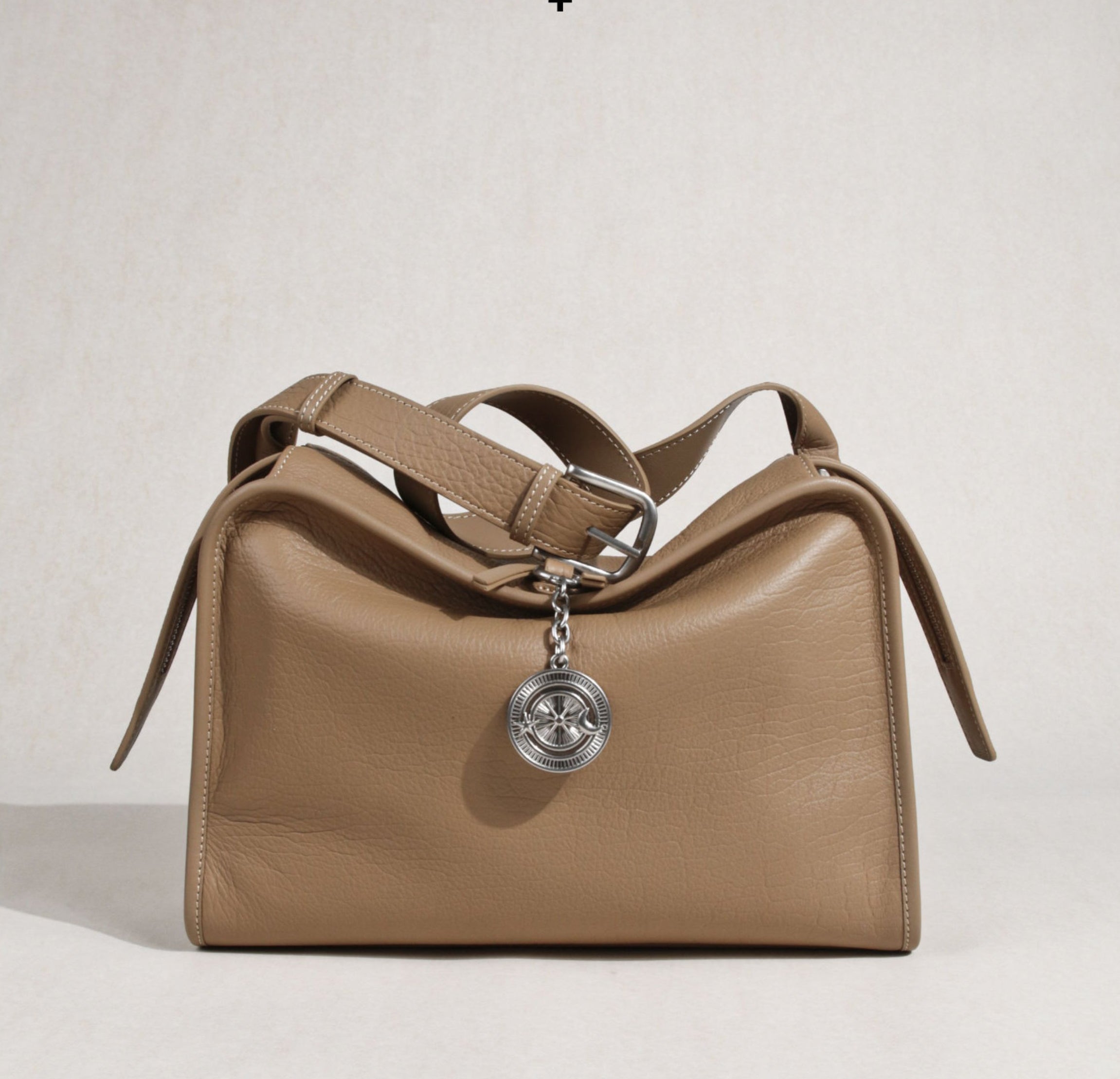 Textured Full Grain Cowhide Leather Boston Bag | Women's Shoulder & Crossbody Bag