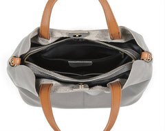 Two Tone Pebbled Leather Commuter Shoulder Bag for Women, Soft Genuine Leather Slouchy Shoulder & Handbag