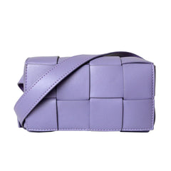 Versatile Calfskin Leather Squared Woven Bag with Interchangeable Gold Chain and Leather Straps, Minimalist Crossbody Bag, Waist Bag