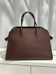 Versatile Genuine Leather Tote Bag - Women's Boston Shoulder Bag for Everyday Commute, Luxury Designer Bag