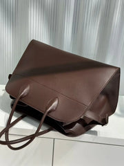 Versatile Genuine Leather Tote Bag - Women's Boston Shoulder Bag for Everyday Commute, Luxury Designer Bag