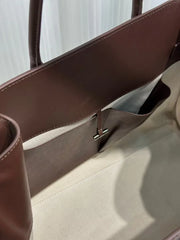 Versatile Genuine Leather Tote Bag - Women's Boston Shoulder Bag for Everyday Commute, Luxury Designer Bag