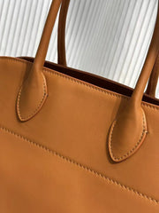 Versatile Genuine Leather Tote Bag - Women's Boston Shoulder Bag for Everyday Commute, Luxury Designer Bag