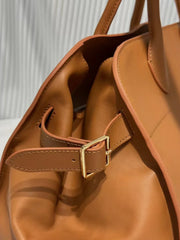 Versatile Genuine Leather Tote Bag - Women's Boston Shoulder Bag for Everyday Commute, Luxury Designer Bag