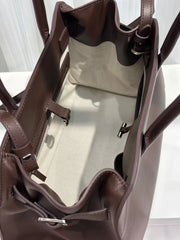 Versatile Genuine Leather Tote Bag - Women's Boston Shoulder Bag for Everyday Commute, Luxury Designer Bag