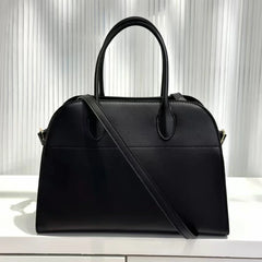 Versatile Genuine Leather Tote Bag - Women's Boston Shoulder Bag for Everyday Commute, Luxury Designer Bag
