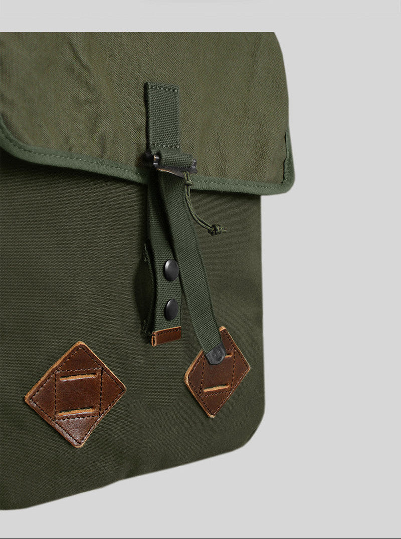 Vintage Distressed Canvas & Leather Backpack | Unisex Outdoor Commuter Rucksack